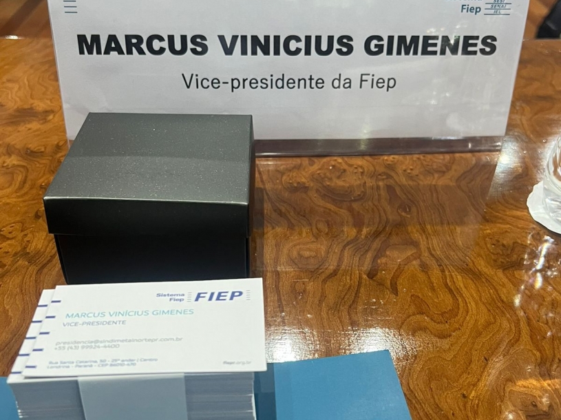Marcus Vinicius Gimenes – Presidente do Sindimetal Norte PR, está em Curitiba representando Londrina e região na Vice - Presidência da FIEP - Federação da Indústrias do Estado do Paraná. Muito trabalho pela frente!