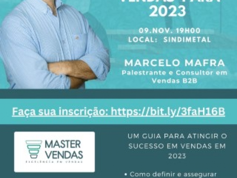 Palestra: COMO DEFINIR SUAS METAS DE VENDAS PARA 2023 - 09/11/2022